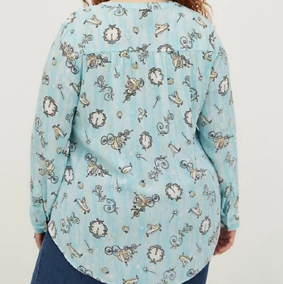 Torrid Disney Cinderella Hi Lo Blouse Blue 1X - Picture 2 of 7